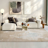 9x12 Beige, Tan, Blue Color Hand Knotted Sherpa Wool and Silk Modern Oriental Rug