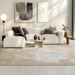 9x12 Beige, Tan, Blue Color Hand Knotted Sherpa Wool and Silk Modern Oriental Rug