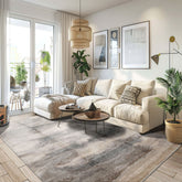 8x10 Beige, Gray, Tan Color Hand Knotted Sherpa Wool and Silk Modern Oriental Rug