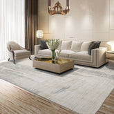 8x10 Ivory, Gray, Beige Color Hand Loomed Sherpa Wool and Silk Modern Oriental Rug