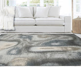 6x9 Gray, Beige, Blue Color Hand Knotted Sherpa Wool and Silk Modern Oriental Rug