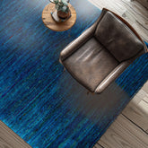 4x6 Blue, Purple, Green Color Hand Knotted Gabbeh Silk Contemporary Oriental Rug