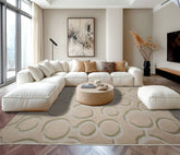 9x12 Gray, Beige, Sage Color Hand Knotted Sculpted Wool Modern Oriental Rug