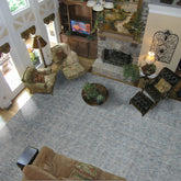 12x15 Blue, Rust, Green Color Hand Knotted Ribbed Wool Contemporary Oriental Rug