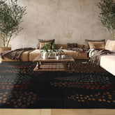 10x14 Charcoal, Gold, Aqua Color Hand Knotted Tibetan Wool and Silk Contemporary Oriental Rug