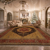 10x14 Gold, Rust, Chocolate Color Hand Knotted Peshawar Wool Traditional Oriental Rug