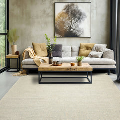 Multi Size Beige Seafoam Color Hand Loomed Berber Wool Contemporary Oriental Rug