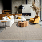 Multi Size Taupe Beige Gray Color Hand Woven Flatweave Wool Modern Oriental Rug