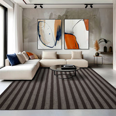 Multi Size Chocolate Ivory Color Hand Woven Flatweave Wool Modern Oriental Rug