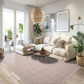 Multi Size Blush Ivory Gray Color Hand Loomed Flatweave Wool Modern Oriental Rug