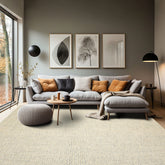 Multi Size Ivory Beige Blue Color Hand Loomed Wool Contemporary Oriental Rug