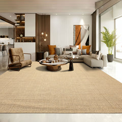 Multi Size Beige Tan Color Hand Loomed Berber Wool Contemporary Oriental Rug
