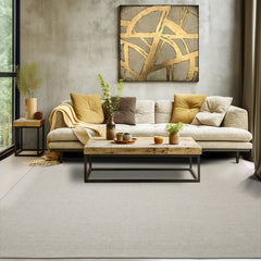 Multi Size White Sage Color Hand Loomed Flatweave Wool Modern Oriental Rug