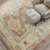 3x5 Camel, Ivory, Blush Color Hand Knotted Turkish Wool Arts & Crafts/Mission Oriental Rug