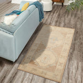 3x5 Beige, Brown, Slate Color Hand Knotted Turkish Wool Arts & Crafts/Mission Oriental Rug