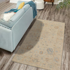3x5 Beige, Sage, Gray Color Hand Knotted Turkish Wool Arts & Crafts/Mission Oriental Rug