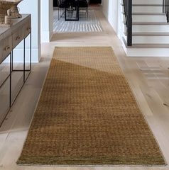 3x10 Gold, Green, Rust Color Hand Knotted Peshawar Wool Contemporary Oriental Rug