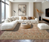 Multi Size Rust Ivory Aqua Color Machine Made Persian Polypropylene Traditional Oriental Rug