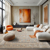 Multi Size Slate Rust Aqua Color Machine Made Persian Polypropylene Traditional Oriental Rug