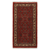 3x6 Burnt Orange, Ivory, Aqua Color Hand Knotted Bidjar Wool & Silk Traditional Oriental Rug