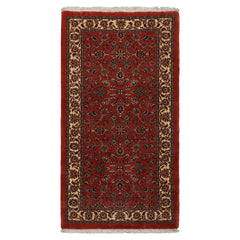 3x6 Burnt Orange, Ivory, Aqua Color Hand Knotted Bidjar Wool & Silk Traditional Oriental Rug