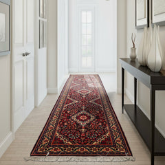 Navy 2'2''x8'11'' Runner Jozan Sarouk Traditional 300 KPSI Hand Knotted Wool Oriental Area Rug