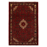 3x5 Rust, Ivory, Blue Color Hand Knotted Abadeh Wool Traditional Oriental Rug