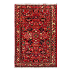 3x5 Red, Ivory, Green Color Hand Knotted Abadeh wool Traditional Oriental Rug