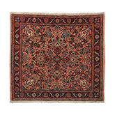 3x5 Rose, Navy, Beige Color Hand Knotted Sarouk Wool Traditional Oriental Rug