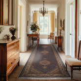 Blue 2'8''x11'7'' Tabriz Runner Traditional 300 KPSI Hand Knotted Wool & Silk Oriental Area Rug
