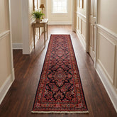 Navy 2'3''x11 Hamedan Runner Traditional Hand Knotted Wool Oriental Area Rug