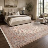 Ivory 8'3''x10 Isfahan Traditional Hand Knotted Wool & Silk Oriental Area Rug