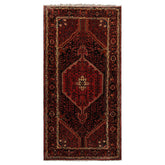 5x10 Rust, Ivory, Charcoal Color Hand Knotted Malayer Wool Traditional Oriental Rug