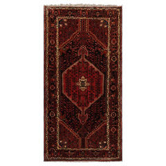 5x10 Rust, Ivory, Charcoal Color Hand Knotted Malayer Wool Traditional Oriental Rug