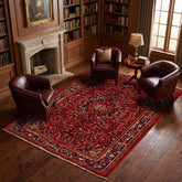 Red 7'2''x11'1'' Hamedan Traditional Hand Knotted Wool Oriental Area Rug