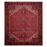 10x12 Red, Charcoal, Blue Color Hand Knotted Heriz Wool Traditional Oriental Rug
