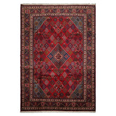 8x12 Red, Navy, Ivory Color Hand Knotted Joshegan Wool Traditional Oriental Rug