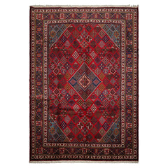 8x12 Red, Navy, Ivory Color Hand Knotted Joshegan Wool Traditional Oriental Rug