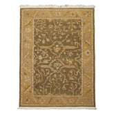 4x6 Olive, Green, Tan Color Hand Woven Wool Traditional Oriental Rug