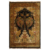 6x 9 Green, Rose, Red Color Hand Knotted Agra New Zealand Wool Traditional Oriental Rug