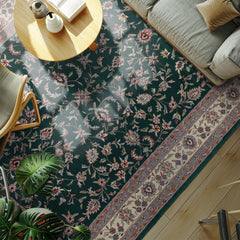 Emerald 8'x10' Jahan Traditional Botanical Pande Cameron Plush pile Hand Knotted Wool Oriental Area Rug