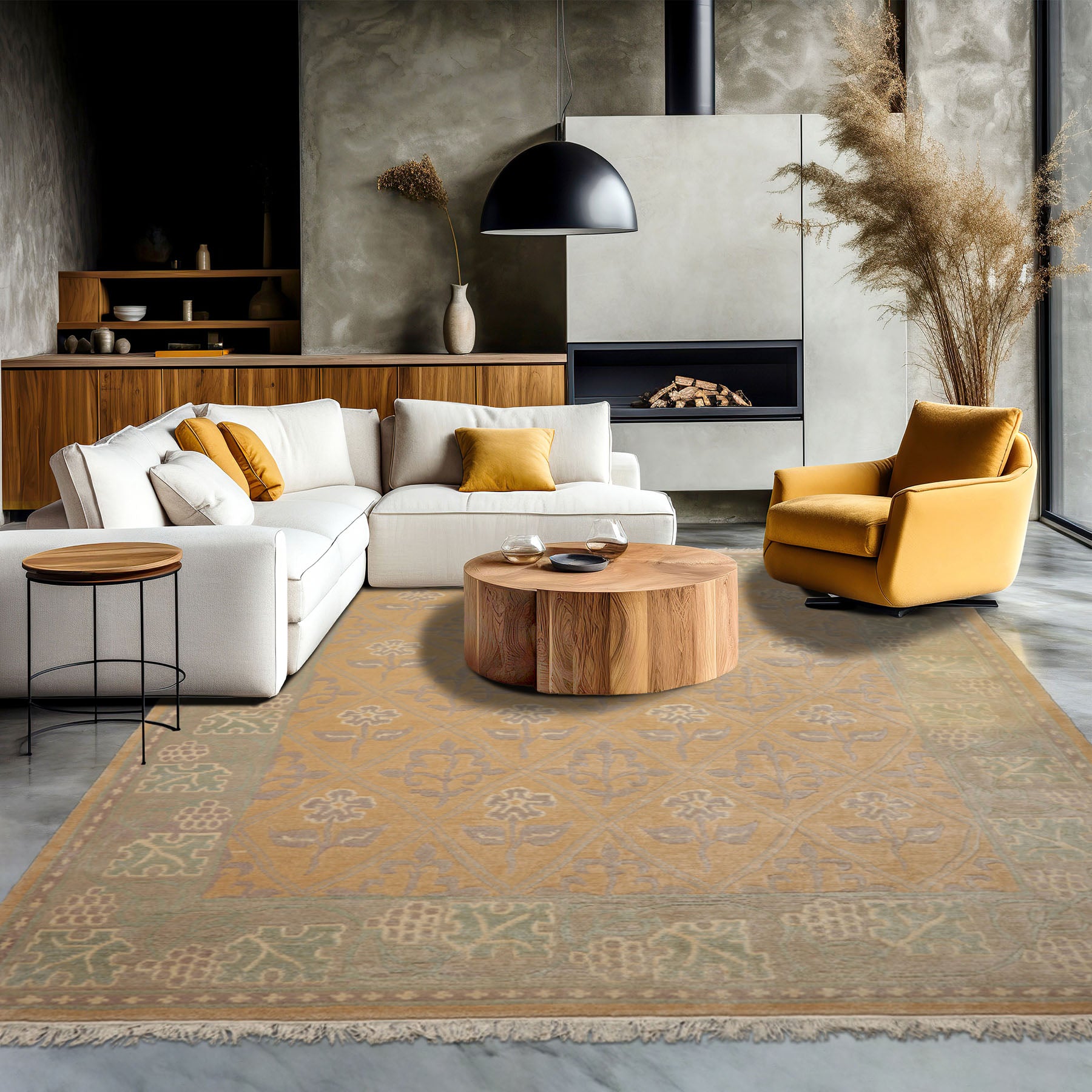 8x10 Tan, Gray, Ivory Color Hand Knotted Tibetan Wool Arts & Crafts Oriental Rug