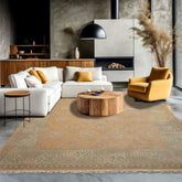 8x10 Tan, Gray, Ivory Color Hand Knotted Tibetan Wool Arts & Crafts Oriental Rug