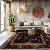 Navy 8'3''x10'3" Tibetan Arts & Crafts Swiss Wash Plush pile Hand Knotted Wool Oriental Area Rug