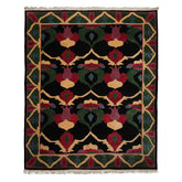8x10 Black, Green, Lavender Color Hand Knotted Tibetan Wool Arts & Crafts Oriental Rug