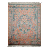 9x12 Aqua, Peach, Blue Color Hand Knotted Tibetan Wool Modern & Contemporary Oriental Rug
