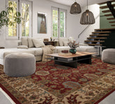 Rust 9'2''x11'11" Soumak Flatweave Traditional Nourison Nourmak Reversible Hand Knotted Wool Oriental Area Rug