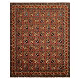 8x10 Rose, Ivory, Blue Color Hand Knotted Karabagh Causcasian Wool Traditional Oriental Rug