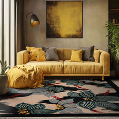 Ivory 8'8''x11'8" Tibetan Art Deco Plush pile Hand Knotted Wool Oriental Area Rug