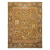 8x10 Mustard, Taupe, Ivory Color Hand Knotted Tibetan Wool Traditional Oriental Rug